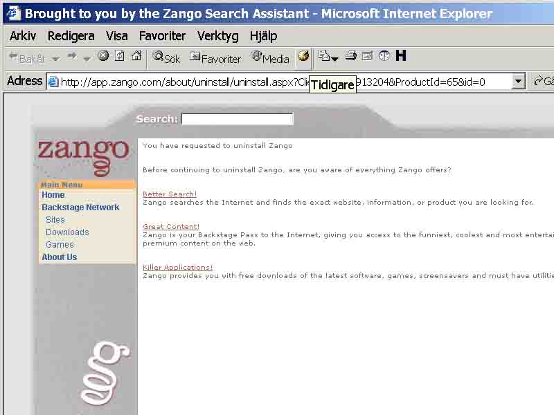 win32 recherche zango